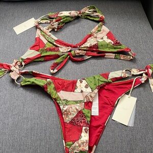 Kith Patchwork Bikini Set - Red and Green